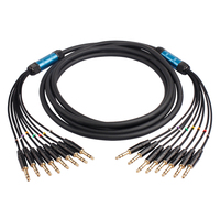 Câble audio 8 canaux 6.35mm mâle vers 3 broches XLR femelle Câble serpent Câble de microphone multicanal en PVC noir OFC