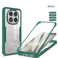 Coque de téléphone complète à 360 degrés pour Iphone 16 Pro Max 15 Plus 14 13 Pro Clear Tpu + acrylique + protecteur d'écran avant pour animaux de compagnie