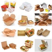 Entièrement automatique à emporter de qualité alimentaire kraft papier burger gâteau alimentaire déjeuner emballage conteneur à emporter boîte faisant la machine prix