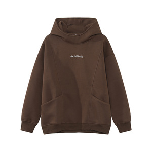 Gilet con cappuccio da uomo in cotone tinta unita, con motivo a lettere, in pile pesante, pullover casual ampio per l'autunno - Product Image 6