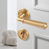 Offre Spéciale maison hôtel portes en bois serrures de porte magnétiques muettes et ensemble de serrures de poignée laiton antique doré