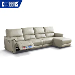 MANWAH CHEERS İskandinav tarzı deri L şekli koltuk takımı oturma odası mobilya modüler kesit kanepe oturma odası Set Recliner kanepe