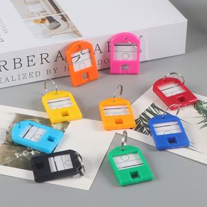 Low MOQ Multicolor Plastic Keychain Luggage Label Hotel Id <b>Name</b> Tags Split <b>Ring</b> for Baggage Number Key Chains Key <b>Ring</b> Tags - Product Image 4
