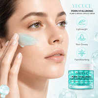 Crème en capsules bleues YECUCE PDRN à l'acide hyaluronique, logo personnalisé, crème réparatrice anti-âge pour le visage, hydratant, complexe 5HA, niacinamide
