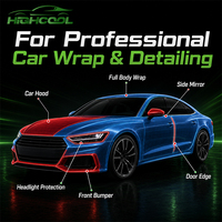 HIGHCOOL Film de protection de peinture automobile en TPU brillant, hydrofuge, résistant aux taches et aux excréments d'oiseaux pour voitures