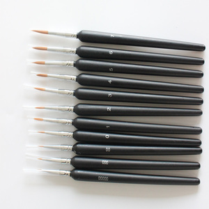 Qualité supérieure 11 pièces DIY pinceau ensemble en plastique stylo poignée professionnel Nylon cheveux <span class=keywords><strong>matériel</strong></span> différentes tailles <span class=keywords><strong>pour</strong></span> peintres - Product Image 1