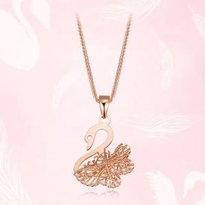 Xinfly Au750 Jewelry 18k <b>Solid</b> Pure <b>Gold</b> Yellow <b>Gold</b> Animal Swan Charms <b>Pendants</b> Necklace - Product Image 3