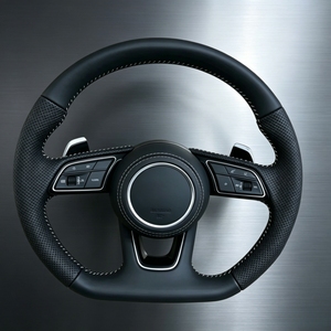 Volant sport en cuir avec palettes de changement de vitesse et boutons de commande pour <span class=keywords><strong>Audi</strong></span> <span class=keywords><strong>A3</strong></span> A4 B9 B9.5 S3 S4 A5 S5 RS3 RS4 A6 A7 A8 Q3 Q5 Q7 R8 - Product Image 2