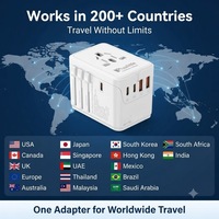 Plusalittle 65W GaN Evrensel Seyahat Şarj Cihazı, 2U+3C USB Çoklu Port Hızlı Şarj ve 2500W Evrensel AC Priz ile Küresel Seyahatler için