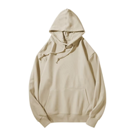 Sweat à capuche bleu marine 100 % coton de qualité supérieure pour homme, molleton épais, coupe oversize légère, personnalisable avec logo imprimé