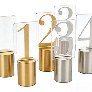 Servicio de Producción Personalizada Sin Pedido Mínimo, Tarjeta de Número de Mesa de Acrílico Dorado Espejado para Banquetes de Boda, Hoteles, Bares, Restaurantes, Reuniones de Negocios - Product Image 3