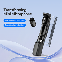 Microphone sans fil transformable Mini-P Al tout-en-un avec réduction de bruit profonde, utilisable pendant la charge pour la diffusion en direct en extérieur