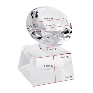 Trofeo de Golf Diamond D.70 Base 70X70X40 de Acrílico, Cristal y Metal con Placa Impresa UV para Ferias Comerciales y Bienvenida - Product Image 2