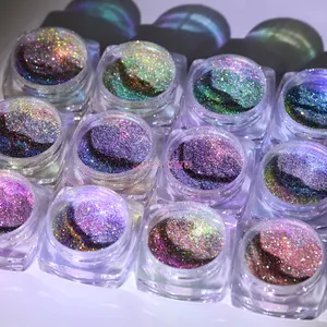 Venta al por mayor holográfica artesanía copos de purpurina camaleón reflectante brillo polvo de uñas
