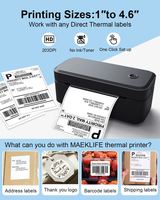 Impresora térmica de etiquetas Marklife X4 de 4 pulgadas en blanco y negro con software de edición gratuito para papel térmico de uso en supermercados y tiendas