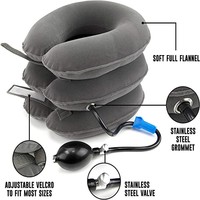 FSPG Collier de Traction Cervicale Gonflable pour Soulager la Douleur – Appareil de Soutien Cervical et Oreiller de Traction