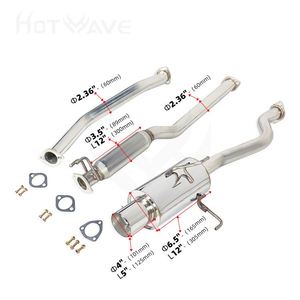 Dòng chảy cao hiệu suất SS xả catback Kit đối với Honda Civic 01-05 2/4D midpipe xả <span class=keywords><strong>mufler</strong></span> - Product Image 2