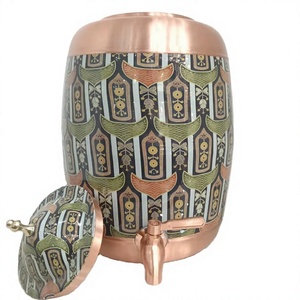 Ayurvedic Copper Water Dispenser Copper Water Container Printed Copper Dispenser Copper <b>Drink</b> Dispenser Copper Water <b>Jug</b> - Product Image 4