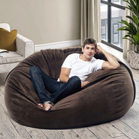 Grand pouf extérieur simple ou double moderne non rempli avec couvercle amovible pour salon chambre parc