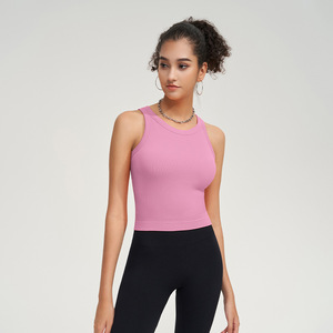 Workout Ribbed tank <strong>Top</strong> Women Sexy Womens <strong>Camisole</strong> With <strong>Bra</strong> Padded Sleeveless <strong>Top</strong> Sports Running Hydration Vest Yoga Mujer - Product Image 5