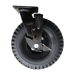 Preço de fábrica Heavy Duty 10 polegada Aço Inoxidável Rodízio Giratório Freio 10 polegada Roda De Borracha para Mão Trolley Gear Dolly Wagon - Product Image 1