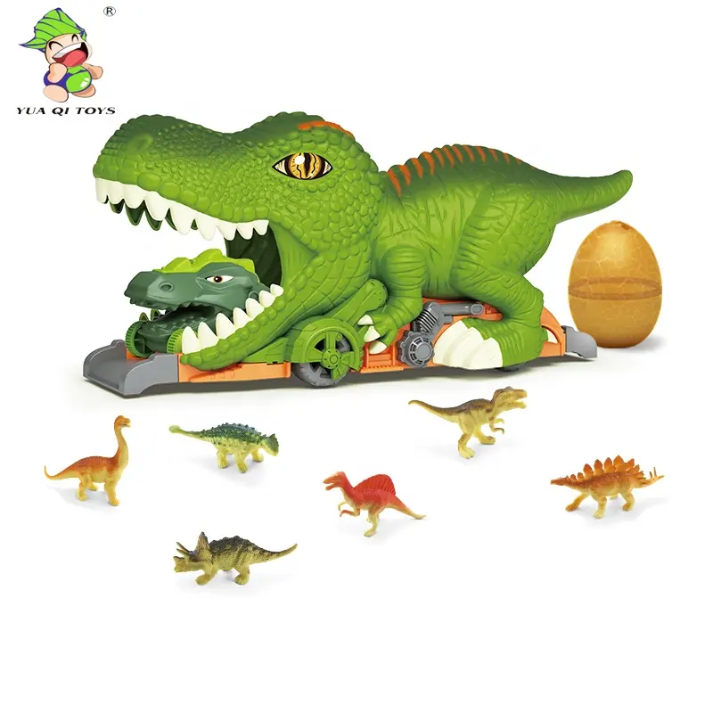 YQ Nieuw Aankomen Dinosaurus Transport Vrachtwagens Met 6 Stuks Mini Play Set Dinosaurus Tunnel Auto Speelgoed Voor Kinderen