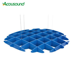 Panneaux insonorisants Suspension et esthétique rythmique Baffle de plafond d'art <span class=keywords><strong>acoustique</strong></span> ignifuge Panneau de plafond <span class=keywords><strong>acoustique</strong></span> en PET - Product Image 1