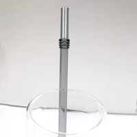 Paille à boire incurvée en verre borosilicate réutilisable, design incurvé coloré avec texture de joint en spirale pour les boissons