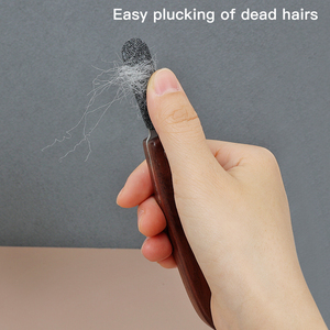 Venta al por mayor de fábrica, logotipo personalizado, mango de madera, cuchillo desplumador para <span class=keywords><strong>perros</strong></span>, cuchillo pelador para Terrier - Product Image 4