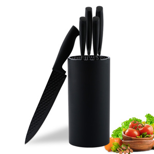Kitchen Cooking Plastic Knives Slicing Paring Fruit Vegetable Cutter Kitchen Knives Set With Holder