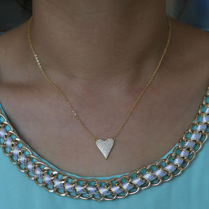 100% 925 in argento Sterling Micro Pave CZ zirconi cubici alla moda collana cuore d'amore per la <span class=keywords><strong>festa</strong></span> <span class=keywords><strong>della</strong></span> <span class=keywords><strong>mamma</strong></span> regalo <span class=keywords><strong>gioielli</strong></span> eleganti - Product Image 2