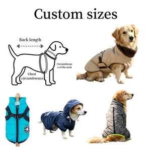 Veste imperméable pour chien, manteau réfléchissant coupe-vent pour animaux de compagnie avec trou pour harnais, tailles personnalisées pour chiens de petite, moyenne et grande taille - Product Image 2