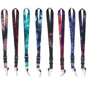 Hot-Selling New Style Starry Sky Eco-Friendly Phone Lanyards Ready-to-Ship Woven Straps Badge Holders Name Tag Sleeves Silk