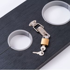 Cangue en bois monobloc noire pour mains et <span class=keywords><strong>pieds</strong></span> SM, entraîneur de quatre chevaux K9, <span class=keywords><strong>esclave</strong></span> sexuelle, salle d'entraînement d'<span class=keywords><strong>esclave</strong></span> de chien, amusant, érotique, - Product Image 5