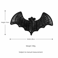 Ornement de chauve-souris noir tressé à la main, décoration murale pour fête d'Halloween, en osier, à suspendre, pour usage intérieur, écologique, imperméable, vente en gros OEM