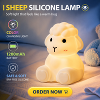 Nouvelle lampe de chevet pour chambre de bébé, petite lampe de table en silicone, veilleuse à capteur tactile, rechargeable par USB, changeant de couleur, lampe d'ambiance pour chevet
