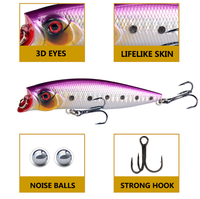 Q4 95mm 11.5g 5 couleurs mini leurres de pêche en plastique dur méné
