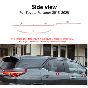 Bán buôn tùy chỉnh phụ kiện xe màu đen cửa Chrome cửa sổ trang trí đúc <span class=keywords><strong>TRIM</strong></span> Strip cho Toyota <span class=keywords><strong>Fortuner</strong></span> ggn165 2015-2025 - Product Image 2