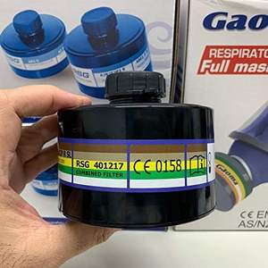 CGLX masker <span class=keywords><strong>Gas</strong></span> multifungsi, 40mm hitam Filter ujung satu ukuran untuk masker <span class=keywords><strong>Gas</strong></span> wajah penuh - Product Image 5