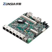 Murah 6 * LAN industri PC Nano ITX Motherboard Intel i225 Firewall J1900 DDR3 8GB Pfsense Server Router dengan kinerja tinggi