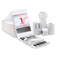 Cetak Logo Kustom Label Thermal 4x6 100x150mm Stiker Thermal Tahan Air Gulungan Label Pengiriman Kosong untuk Printer Barcode
