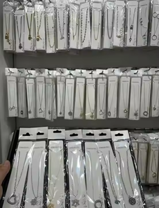 Toptan kadın moda takı paslanmaz çelik kolye ucuz karışık zirkon mektup hayvan kolye - Product Image 3