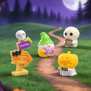 Gnomo Momia en Miniatura para Decoración de Mesa de Halloween <span class=keywords><strong>con</strong></span> Letrero, Accesorio Decorativo - Product Image 2