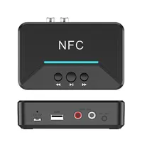 Adaptador Receptor de Audio Tideseer NFC BT200, Reproductor de Música USB, Entrada AUX de 3.5mm, RCA R/L, Compatible con Reproducción desde USB, Cobertura de 15m para Altavoces