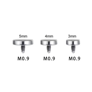 Piercing Labret in Lega di Titanio ASTM F136 G23, Base Piatta Curva, Accessori per Piercing Labbra e Lingua, Unisex, Forma Geometrica - Product Image 6