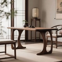 Nouvelle table à manger en bois massif chinois, table à thé en bois sur mesure, pieds courbés, meubles décoratifs traditionnels pour le salon