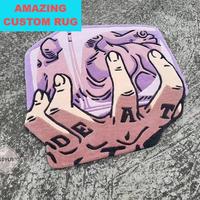 Grands tapis Bape 3D découpés en forme irrégulière, tapis de luxe faits à la main, tapis touffetés sur mesure