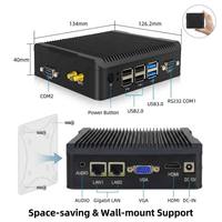 Mini PC Industrial Intel Celeron N5095 Sin Ventilador, 2 Puertos LAN, 8/16GB DDR4, SSD de 128G/256G, PC Industrial Integrado Sin Ventilador