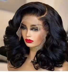Bouncy Wave 13x4 Transparent Lace Front Bob Perruque <span class=keywords><strong>Pas</strong></span> <span class=keywords><strong>Cher</strong></span> Perruques de Cheveux Humains 300% Lâche <span class=keywords><strong>Corps</strong></span> Ondulé Dentelle Frontale Sans Colle Perruques Pour Les Femmes - Product Image 6