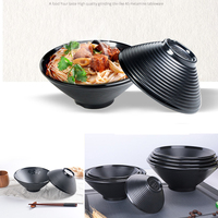 Vaisselle de restaurant japonaise servant des nouilles grand bol de ramen en mélamine noire de 8.5 pouces